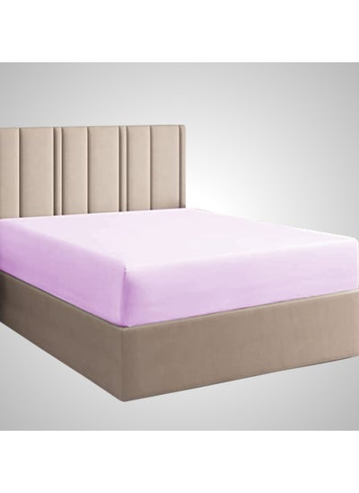 Buy 1-Piece Solid Fitted Sheet Queen Size Microfiber Violet 160X203+30 Cm in Saudi Arabia