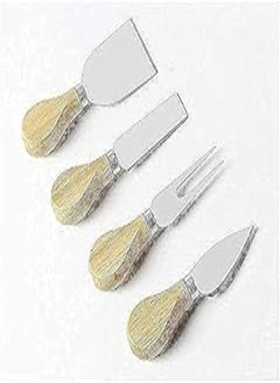 Buy 4 Pieces Set Cheese Knives with Bamboo Wood Handle Steel Stainless Cheese Slicer Cheese Cutter Tool (Bamboo Handle) in Egypt