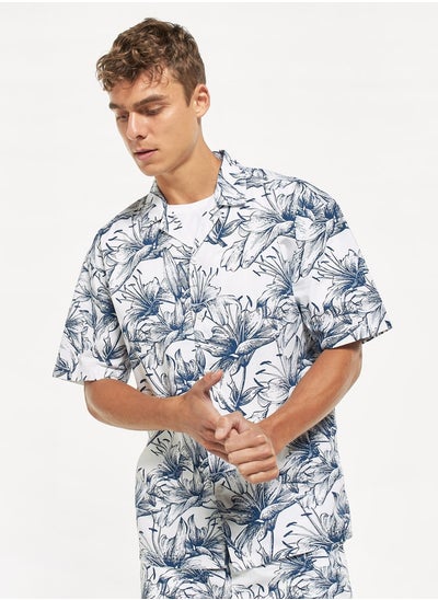 Buy Lee Cooper All-Over Print Shirt with Short Sleeves in Saudi Arabia