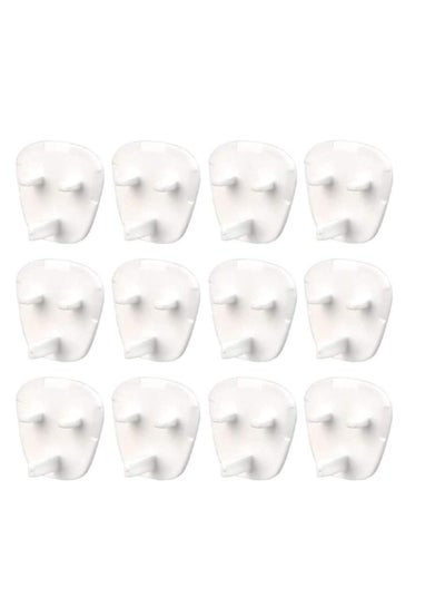 Buy 12 Pieces White Socket Covers, Child Safety Electrical Outlet Socket Protectors Plug Covers Safety Outlet Caps Perfect for Children At Home and School in Saudi Arabia