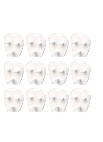 Buy 12 Pieces White Socket Covers, Child Safety Electrical Outlet Socket Protectors Plug Covers Safety Outlet Caps Perfect for Children At Home and School in Saudi Arabia