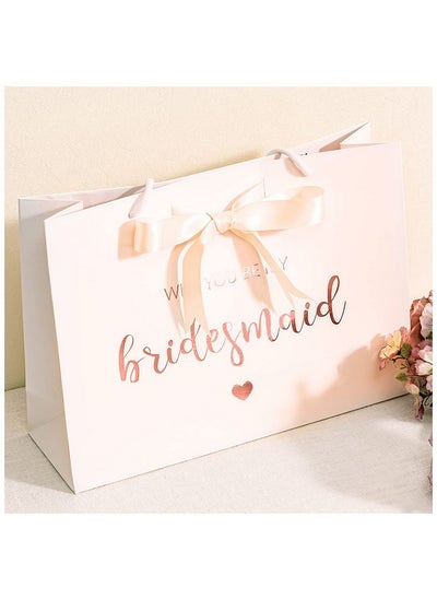 اشتري Will You Be My Bridesmaid Gift Bags Bridesmaid Proposal Bags Bridesmaid Gift Rose Gold 1 Maid Of Honor & 6 Bridesmaid في الامارات