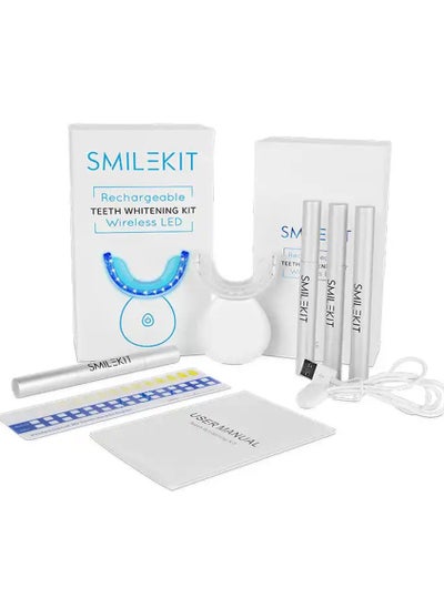 اشتري Professional LED Teeth Whitening Kit USB Rechargable Teeth Whitening Accelerator with 4 pcs Teeth Whitening Gel, Helps to Remove Stains Teeth Whitening Products في السعودية