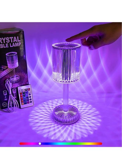 Buy Touching Control Gatsby Crystal Lamp, 16 Colors Changing RGB Touch Lamp , Acrylic Table Lamp with Remote Control, Diamond Bedside Lamp for Nightstand, Living Room, Bedroom, Party Decor in UAE