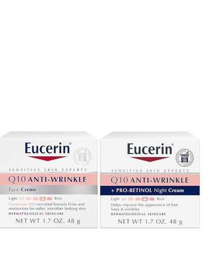 Buy Eucerin Q10 Anti Wrinkle Face Cream Bundle, Day Cream and Night Cream For Face, 1.7 Ounce (Pack of 2) in Saudi Arabia