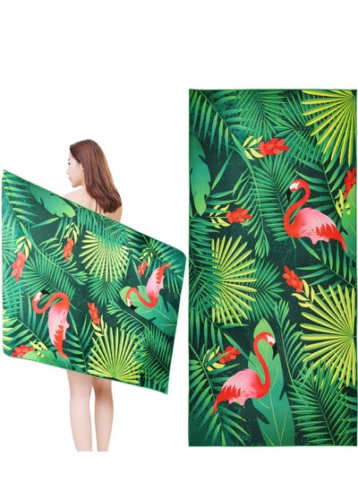 اشتري Beach Towel, Quick Dry Sand Free Beach Towel, Lightweight Microfibre Beach, Dry Camping Towels, Hawaiian Pool Towel for Travel, Swimming, Holiday(Green, 160 x 80cm) في الامارات