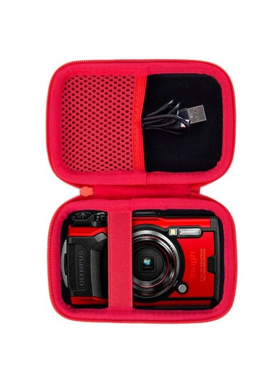 Buy Hard Carrying Case Compatible With Olympus Tough Tg-6 / Om System Tough Tg-7 Waterproof Camera(Case Only,Red) in UAE