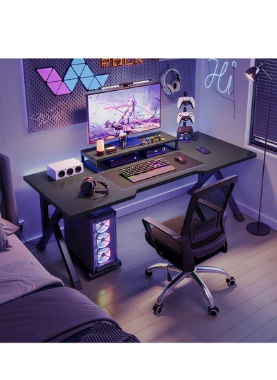 Buy Gaming Desk Small Gaming Desk for Kids Gift Idea PC Computer Desk Home Office Desk Workstation with Carbon Fiber Surface Gaming Table 100cm x 60cm in Saudi Arabia