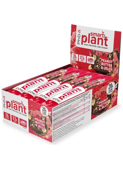 اشتري Smart High Protein Low Sugar Bars, Peanut Butter and Jelly Flavour, 64g 12 Pack في الامارات