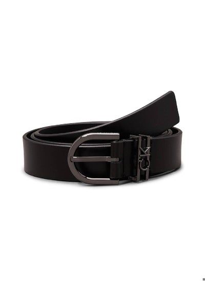 Buy Women's CK Loop Round Buckle Belt - Leather, Black in UAE