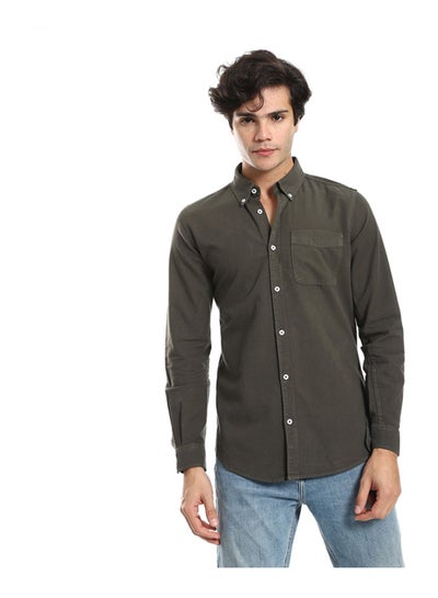 Buy Button Down Collar Long Sleeves Shirt in Egypt