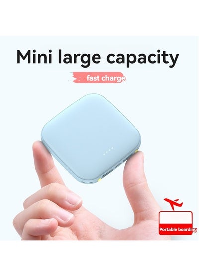 Buy 20000 mAh portable power bank creative high-looking mini large capacity fast charging power bank (blue) in UAE