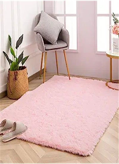 اشتري Goolsky Super Soft Fluffy Rugs for Kids Room, Home Decor Area Rugs for Bedroom, Cute Plush Rugs for Girls Bedroom Dorm, Non-Slip Carpet for Living Room (80X120 CM, Pink) في الامارات