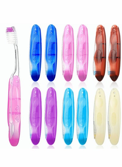 Buy Travel Toothbrushes Folding Travel Toothbrush Foldable Toothbrush Fold Travel Toothbrush Potable Travel Size Soft Toothbrush for Travel Camping Toothbrush School, Home, Business Trip (12 Pieces) in UAE