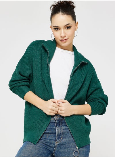 Buy Zip Front Cardigan in Saudi Arabia