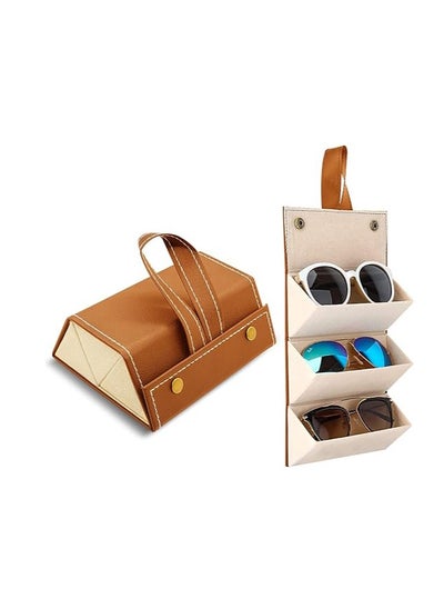 Buy Sunglasses Organizer, Glasses Case Portable Travel Sunglasses Holder Foldable Eyeglasses Storage Box Hanging Eyewear Holder for Women Men in Saudi Arabia