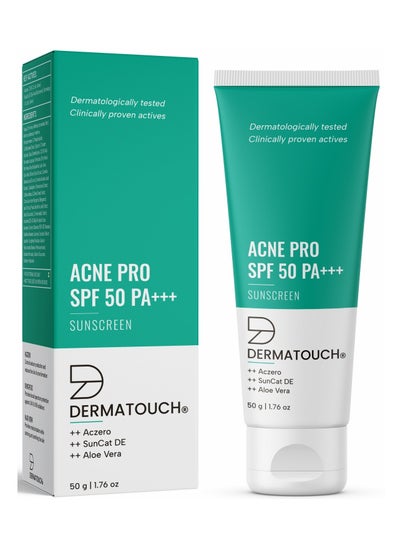 Buy DERMATOUCH Acne Pro SPF 50 PA+++ Sunscreen | Non-acnegenic | UVA-UVB Protection | Zero White Cast | Unisex | 50gm in UAE