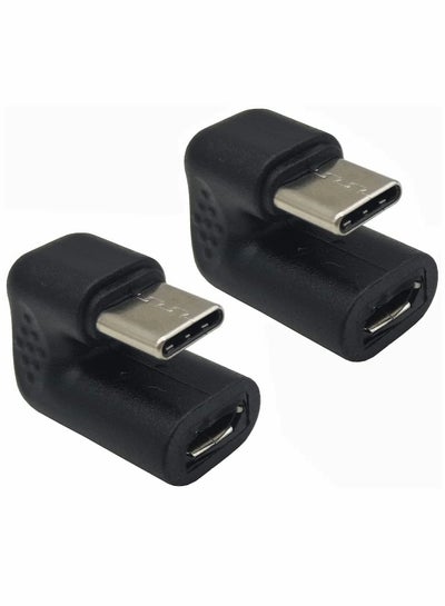 اشتري U Shape Adapter, 180 Degree USB Type C Male to USB Micro Female Charging Convertor Adapter, for Laptop & Tablet & Mobile Phone [only Charging] (2 Pack) في السعودية
