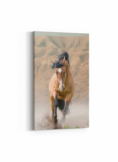 Buy Framed Canvas Wall Art Stretched Over Wooden Frame, Horse In Desert Painting, For Home, Living Room, Office Decor in Saudi Arabia