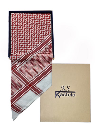 Buy Kastelo Casual Shemagh Red And White Excellent Material in Saudi Arabia