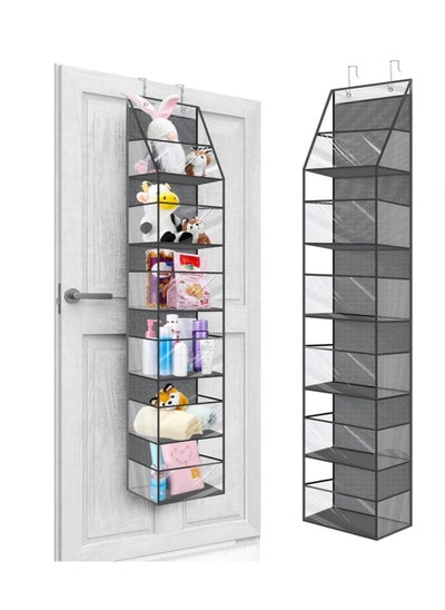 Buy 6-Shelf Over Door Hanging Pantry Organizer Hanging Storage with Clear Plastic Pockets Behind The Door Storage Organizer with 3 Small PVC Pockets for Closet Bedroom Bathroom (Grey) in Saudi Arabia