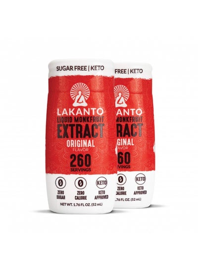 Buy Lakanto Liquid Monkfruit Extract Drops - Zero Calorie, Zero Sugar, Keto Drink Sweetener, Sugar Substitute, On the Go, Tea, Coffee, Water, Smoothies, Other Drinks (Original - 1.76 Fl Oz - Pack of 2) in UAE