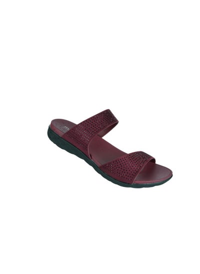 اشتري Michelle Morgan Ladies Flat Slides 814RJ082 Bordo في الامارات