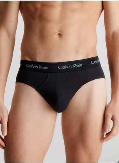 Buy Men's 3 Pack Briefs - Cotton Stretch -  cotton elastane blend, Black in UAE