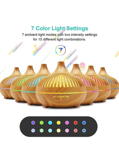 Buy Essential Oil Waterless Auto Shut-off Ultrasonic Diffuser with 7 Color LED Remote Control, 550ml in Egypt