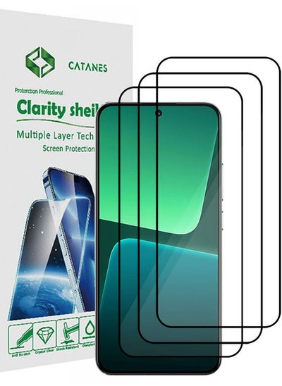 Buy 3 Pack For Xiaomi 13 Screen Protector Tempered Glass Full Glue Back in UAE