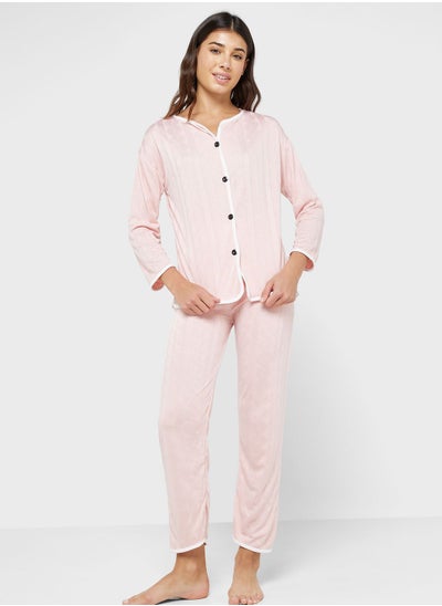 Buy Textured Pyjama Set in Saudi Arabia