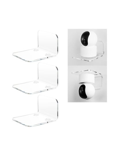 Buy 3-Piece Acrylic Floating Wall Shelves for Security Cameras, Baby Monitors, Speakers (Clear) in Saudi Arabia