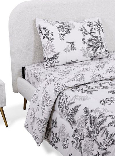 Buy Stella 2-Piece Comforter Set, Ivory, Grey & Black – 200TC, 150x200 cm in UAE