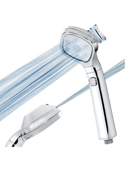 Buy High-Pressure Handheld Shower Head with 4 Spray Modes - Durable Chrome-Plated ABS in UAE