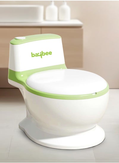 Buy Baybee Lasso Western Toilet Potty Seat For Kids, Baby Potty Training Seat Chair With Anti Slip Base, Splash Guard, Music & Cushion Seat | Kids Toilet Seat (Green) in UAE