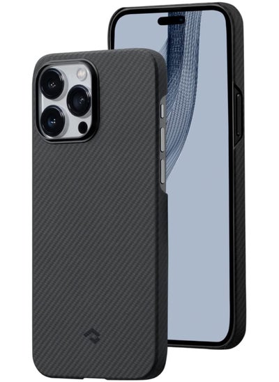 Buy PITAKA Case for iPhone 14 Pro Max Compatible with MagSafe Slim Light iPhone 14 Pro Max Case Less Touch Feeling 600D Aramid Fiber Made Black and Gray in UAE