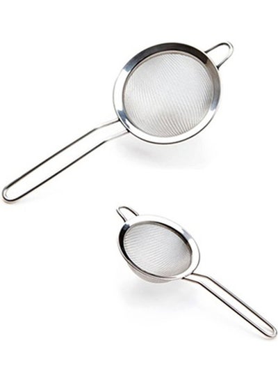 Buy 2-Piece Stainless Steel Strainer Set Silver in Saudi Arabia