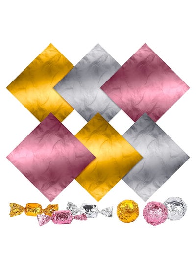 Buy 300 pcs Chocolate Wrappers Aluminium Foil Wraps for Candiess Food Safe and Non Toxic Packaging for Homemade Sweets Lollipops Brownies Also for DIY Art Crafts in Saudi Arabia