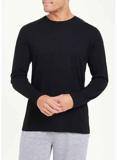Buy Black Essential Long Sleeve Crew Neck T-Shirt in Egypt