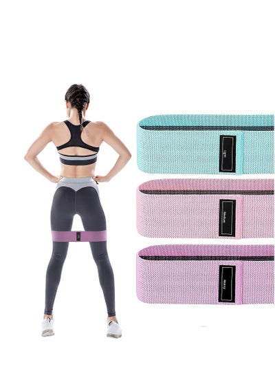 Buy TYCOM Exercise Bands Non Slip Hip Elastic Bands For Hip, Legs, Butt, Glutes And Thighs Workout, Thick Wide Fitness Loop Circle Resistance Bands, Set Of 3 Pack in UAE