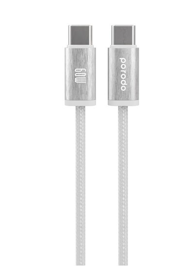 Buy Woven 60W Type-C to Type-C Cable 1.2M - White in UAE