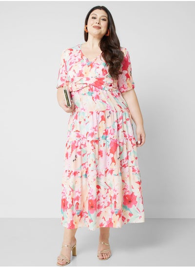 اشتري Printed Smock Detail Fit & Flare Dress في السعودية