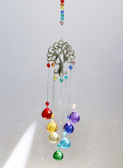 Buy Colored Crystals Prisms Glass Hanging Pendant Suncatchers Beads for Chandeliers Windows Garden Decoration in Saudi Arabia