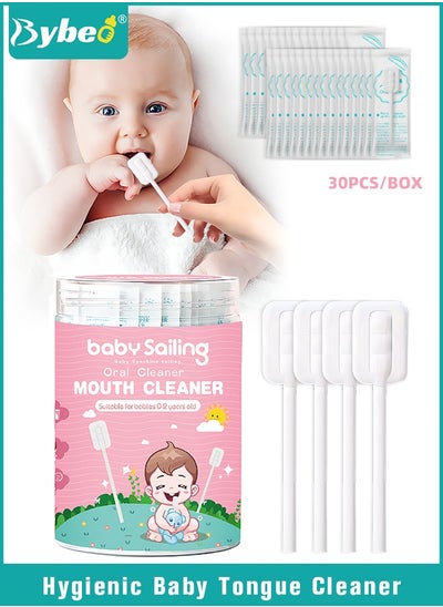 Buy 30Pcs Baby Tongue Cleaner, Baby Oral Cleaner, Infant Toothbrush, Baby Toothbrush, Newborn Baby Mouth Cleaner, Disposable Gum Cleaner Stick Dental Care for 0-24 Month Baby in UAE