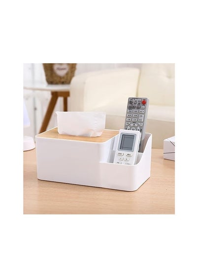 Buy Tissue Box Napkin Holder, Multifunctional Napkin Case with Storage Facial Tissue Box in Egypt