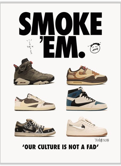 Buy Sneaker Poster Unframed Michael Jordan & Travis Scott Poster - Hypebeast Room Decor Shoes for Boys Guys Men Room - Wall Art Décor Aesthetic Cool Poster Shoes Painting 12x16 inch (Pack of 2) in Saudi Arabia