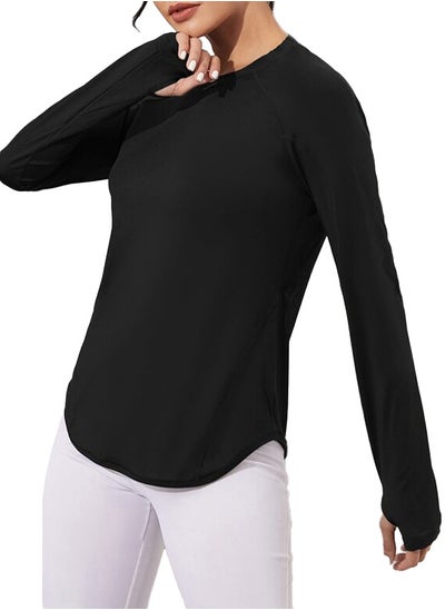 Buy Sport top curved Hem long sleeves - Sport T-shirt Crew Neck in Egypt