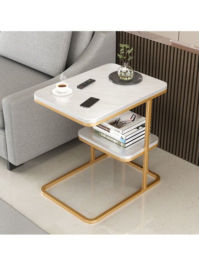 Buy Modern Minimalist Sofa Side Table, Home Living Room Small Coffee Table, Multifunctional Small Square Table in UAE