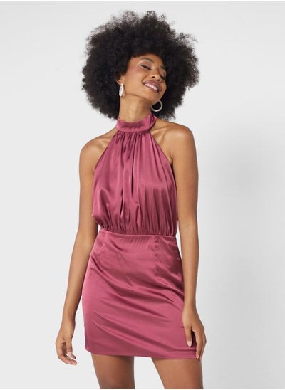 Buy Halter Neck Satin Dress in Saudi Arabia