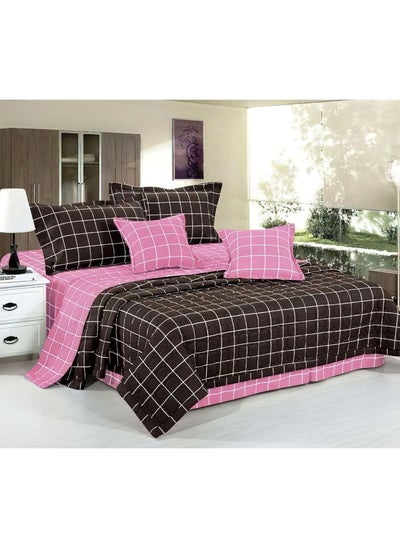 Buy 6 Pieces Comforter Set King Size 220 X 240 Cm Solid Color Reversible Bedding Set for All Seasons in Saudi Arabia